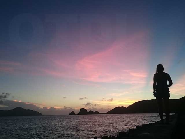 座間味島の夕日の絶景
