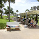 たくさん設置されているベンチ