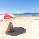 日差し対策はパラソルで